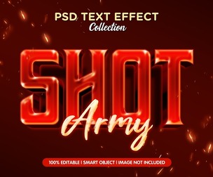 Shot Army PSD Fully Editable Text Effect. Layer Style PSD Mockup Template