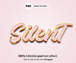 Silent PSD Fully Editable Text Effect. Layer Style PSD Mockup Template