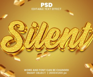 Silent PSD Fully Editable Text Effect. Layer Style PSD Mockup Template