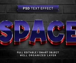 Space PSD Fully Editable Text Effect. Layer Style PSD Mockup Template