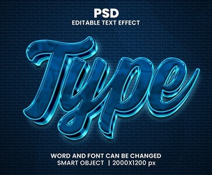 Type PSD Fully Editable Text Effect. Layer Style PSD Mockup Template