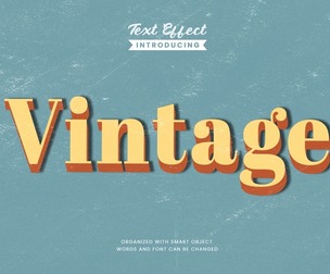 Vintage PSD Fully Editable Text Effect. Layer Style PSD Mockup Template