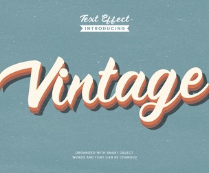 Vintage PSD Fully Editable Text Effect. Layer Style PSD Mockup Template