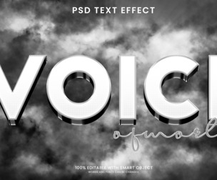 Voice PSD Fully Editable Text Effect. Layer Style PSD Mockup Template