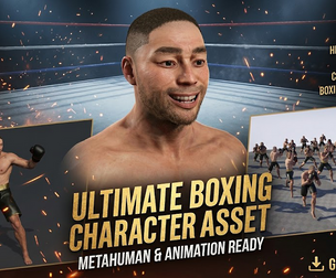 Realistic Male Boxer Fighter Character Fully Rigged with Unreal Engine Project