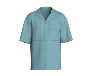 Men Short Sleeve Cuban Collar Shirt | Marvelous / Clo3d / obj / fbx