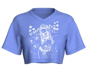 Girls Graphic Printed V-Neck Crop Top | Marvelous / Clo3d / obj / fbx
