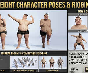 Heavy Male Fighter Character Sport Combat  Sumo Wrestler UE Project
