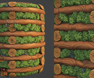 Stylized Log Wall