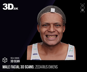 Male 3D 36 Facial Scans Zedarius Owens
