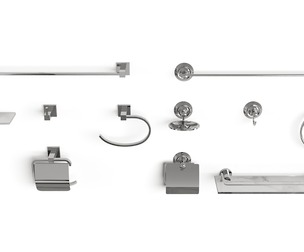 Complete Bathroom Accessories Collection with Round and Square Chrome Sets