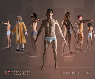 Male A & T Poses in Full Rotation | 9 Body Types