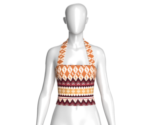 Girls Jacquard Halter Neck Crop Top | Marvelous / Clo3d / obj / fbx