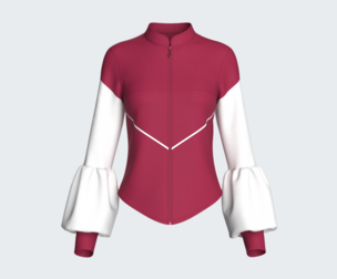 Girls Lantern Sleeve Zip-Up Jacket | Marvelous / Clo3d / obj / fbx