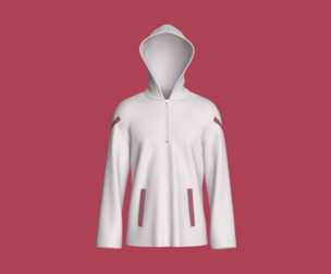 Men Quarter-Zip Hoodie With Pockets | Marvelous / Clo3d / obj / fbx