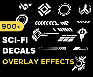 900+ SCI-FI Decals Overlay Effects