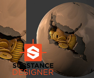 Stylized Wall with Coins