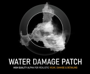 Water Damage Patch Alpha | High-Resolution Grunge Texture