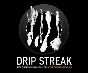 Drip Streak Alpha | High-Resolution Grunge Texture