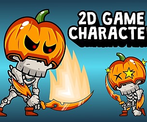 Halloween Skeleton 2D Game Character Sprite
