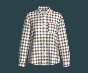 Girls Multi Color Plaid Check Button-Up Shirt | Marvelous / Clo3d / obj / fbx