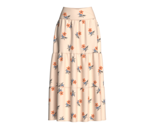 Girls Floral Printed Tiered Maxi Skirt | Marvelous / Clo3d / obj / fbx