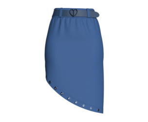 Girls Grommet Hem Skirt With Heart Belt | Marvelous / Clo3d / obj / fbx