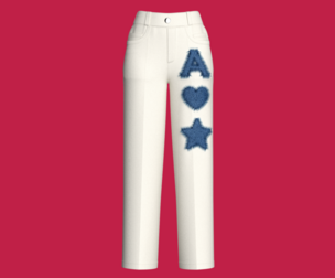 Girls High-Waisted Patchwork Pant | Marvelous / Clo3d / obj / fbx