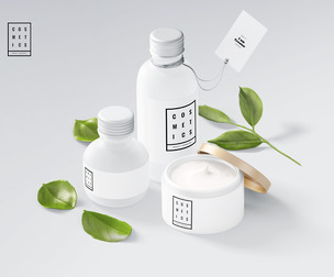 Beauty Mockup Scene PSD Template, Feminine Branding, Elegant Wedding Stationery,Cosmetic Packaging
