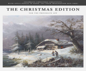 The Christmas (2023) Procreate Kit (Procreate Brushes, Color Swatches & Paper Textures)