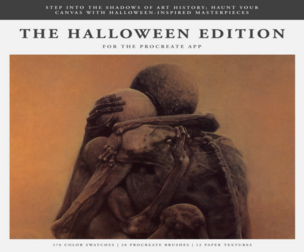 Halloween (2023) Procreate Kit (Procreate Brushes, Color Swatches & Textures)