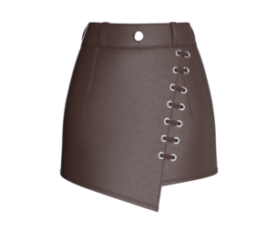 Girls Lace-Up Leather Mini Skirt | Marvelous / Clo3d / obj / fbx