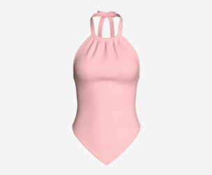 Girls Pink Backless Halter Top | Marvelous / Clo3d / obj / fbx