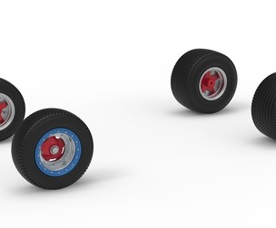 Wheel set of Northeast Dirt Modified stock car V6 Scale 1:25