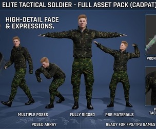 Highly Rigged Tactical Male Soldier - Multiple Poses  Expressions for UE5