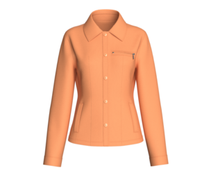 Girls Button-Up Jacket With Zip Pocket | Marvelous / Clo3d / obj / fbx