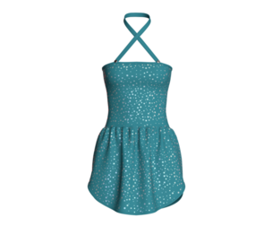 Girls Polka Dot Ruffle Hem Halter Top | Marvelous / Clo3d / obj / fbx