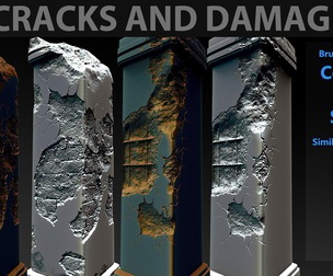 Cracks And Damages 4K Brushes and Alpha Pack