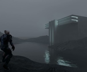 Sci-Fi Cinematic Monolith and Character Environment Scene