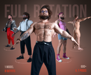 Male Character Outfit Turnarounds: 600+ photos, 8 outfits