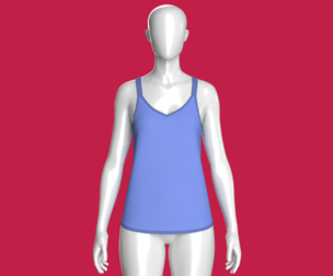 Girls Blue V-Neck Camisole Top | Marvelous / Clo3d / obj / fbx