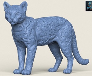 Wild Cat Print Ready 3D Model
