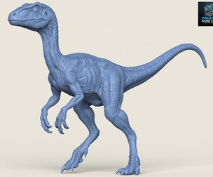 Wild Velociraptor Dinosaur Print Ready 3D Model