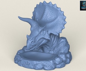 Triceratops Dinosaur Head Soap Holder Print Ready 3D Model