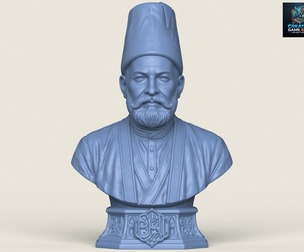 Mirza Ghalib Bust Print Ready 3D Model