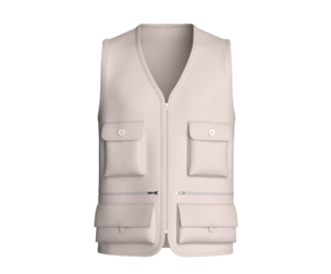 Men Zip-Up Vest With Cargo Pockets | Marvelous / Clo3d / obj / fbx