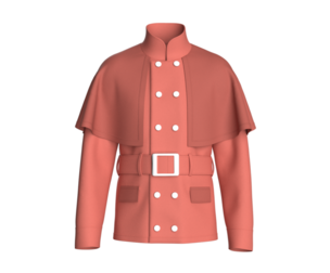 Men Belted Military-Style Coat | Marvelous / Clo3d / obj / fbx