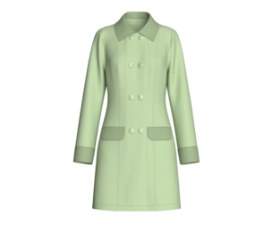Girls Double-Breasted Overcoat With Collar | Marvelous / Clo3d / obj / fbx