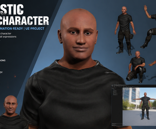 Stylized Tactical Male Character Fully Rigged with Blendshapes UE Project