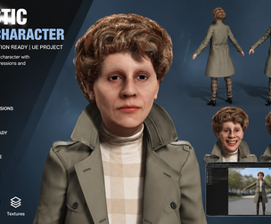 Modern Female Model  Full Body Rigged with Facial Expressions for Games